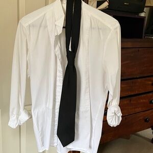 Classic White Shirt with Black Tie